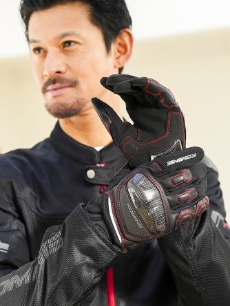 Мотоперчатки летние Komine GK-268 Carbon Mesh Gloves с карбоновыми слайдерами